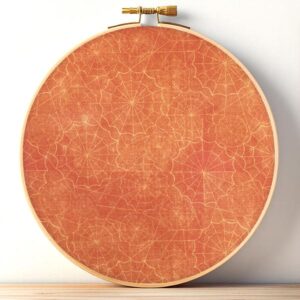 Orange Spider Web Aida Fabric