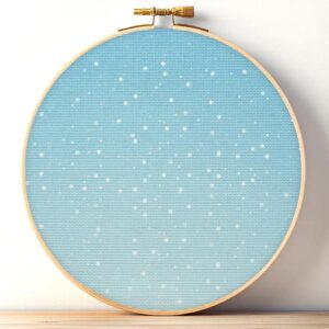 Blue Snow Printed Aida Cloth