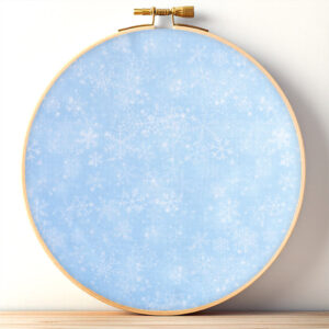 Blue Snowflakes Printed Aida Cloth