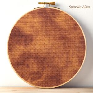 Dark Orange Glitter Aida Cloth