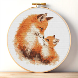 Mother & Baby Fox Cross Stitch Pattern PDF