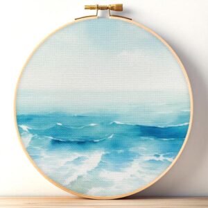Ocean Sky Printed Aida Fabric
