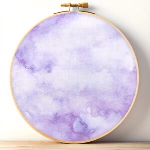 Purple Printed Aida Fabric