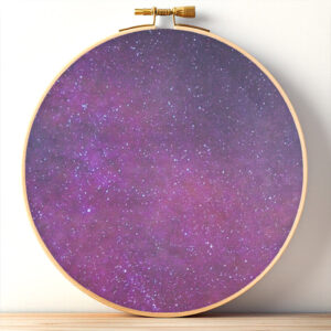 Purple Red Galaxy Aida Fabric