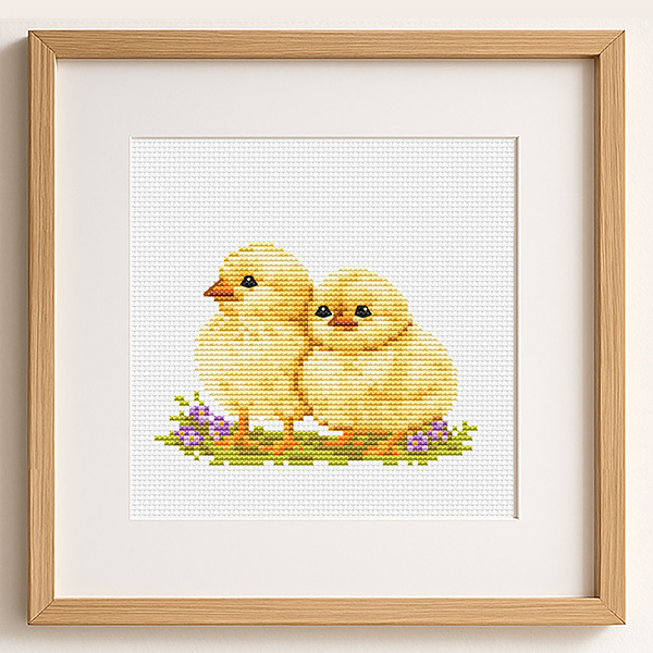 Spring Chicks Mini Cross Stitch Pattern PDF