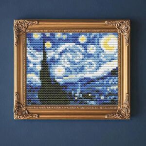 Starry Night Van Gogh Mini Cross Stitch Pattern