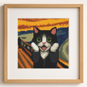 The Scream Cat Cross Stitch Pattern PDF | Funny Art