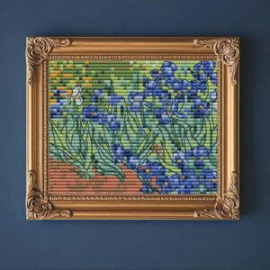 Irises Van Gogh Mini Cross Stitch Pattern