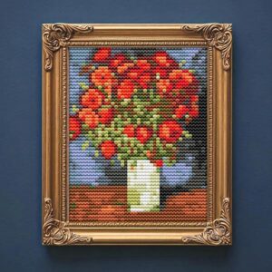 Mini Cross Stitch Kit “Vase with Poppies”