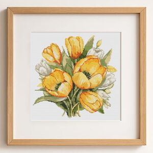Yellow Tulip Cross Stitch Pattern