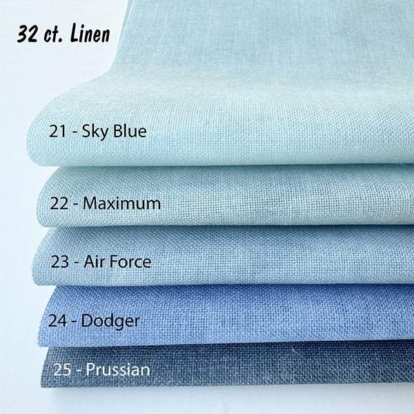 Blue Colors Linen Fabric